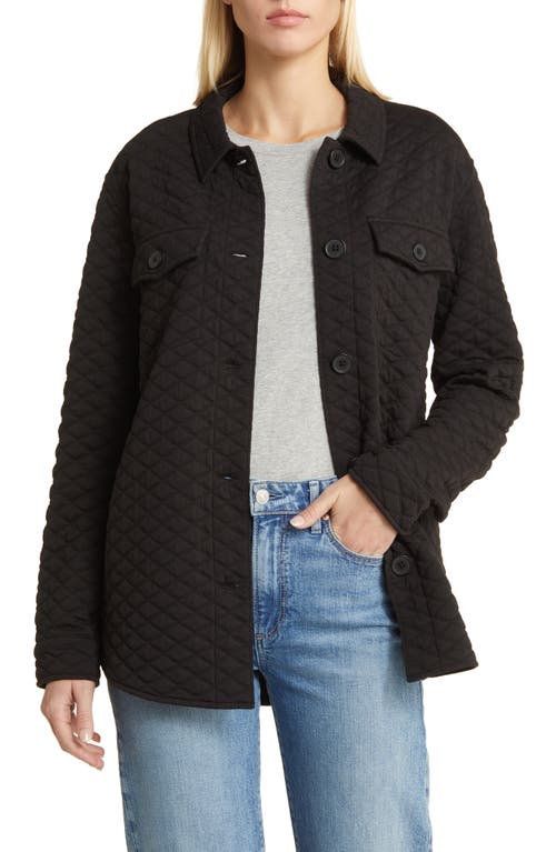caslon(r) Quilt Jacquard Field Jacket in Black
