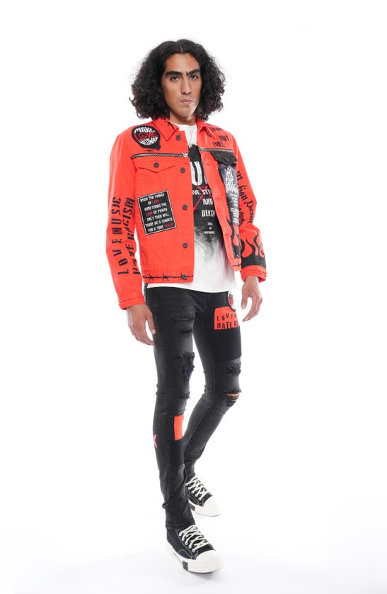 CULT OF INDIVIDUALITY CULT OF INDIVIDUALITY PUNK PATCHWORK SUPER SKINNY JEANS