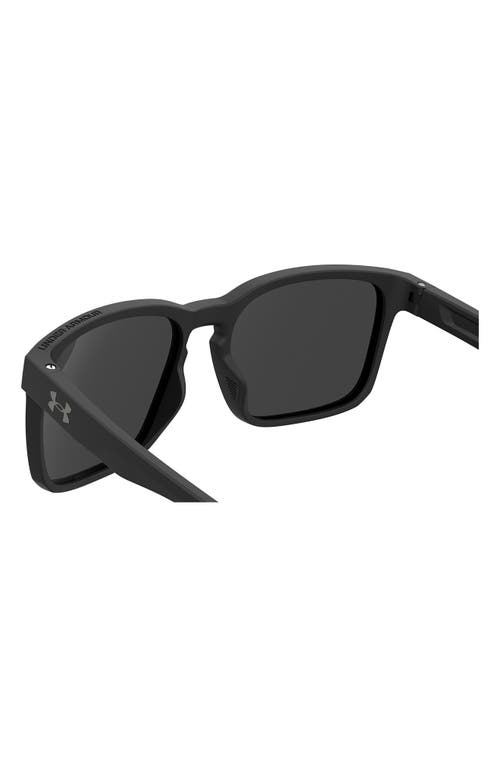 Shop Under Armour 57mm Rectangular Sunglasses In Matte Black/grey