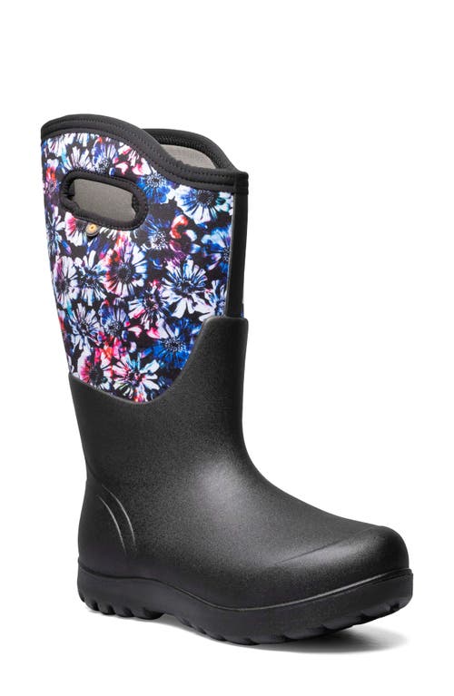 Neo Classic Waterproof Knee High Rain Boot in Black Multi