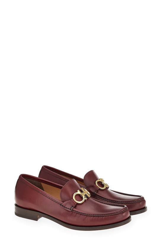 Ferragamo Seattle Polished Leather Loafers In Nebbiolo Nude Espresso
