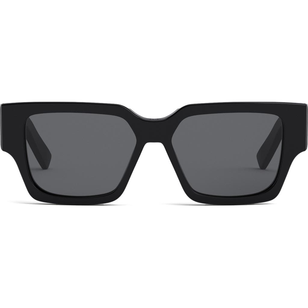 Dior Cd Su 56mm Square Sunglasses In Shiny Black/smoke