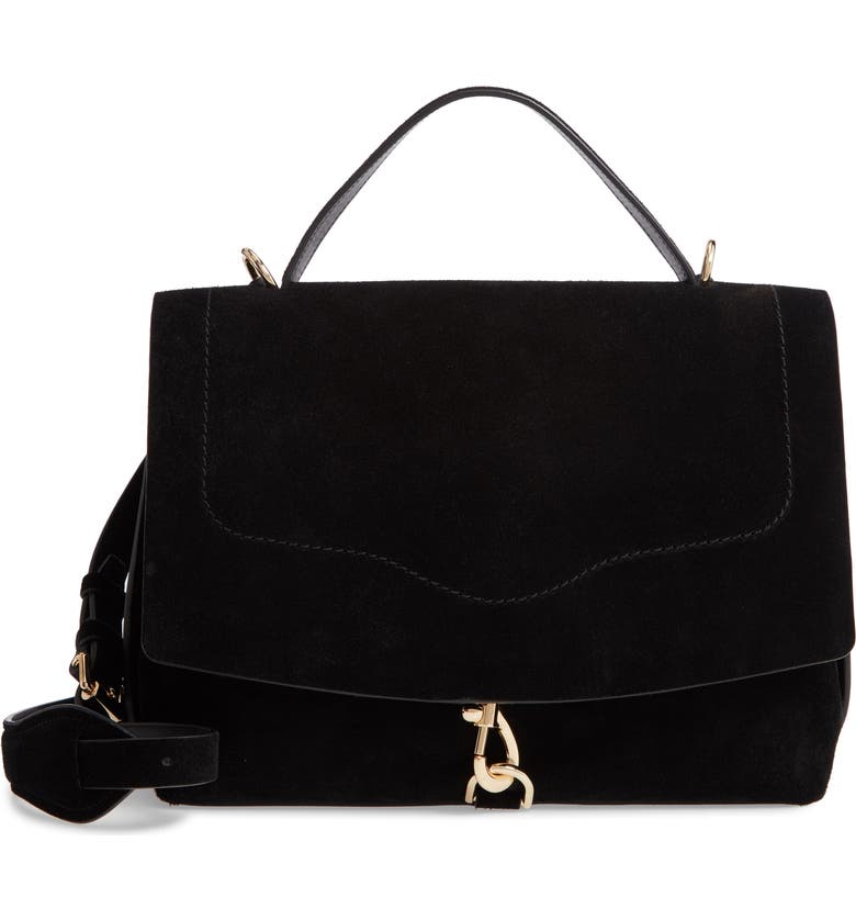 Stella Suede Satchel, Main, color, BLACK