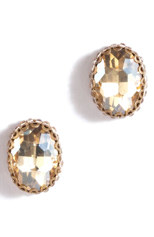 Deepa Gurnani Aria Oval Crystal Stud Earrings in Gold at Nordstrom