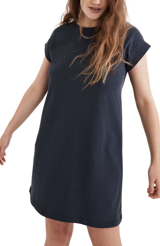 Madewell Cap Sleeve T-shirt Dress In Dark Baltic