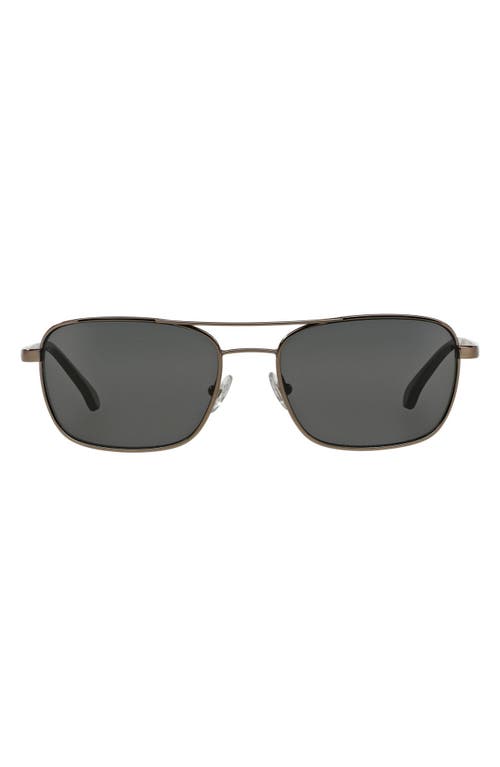 Brooks Brothers 56mm Rectangular Sunglasses In Gray