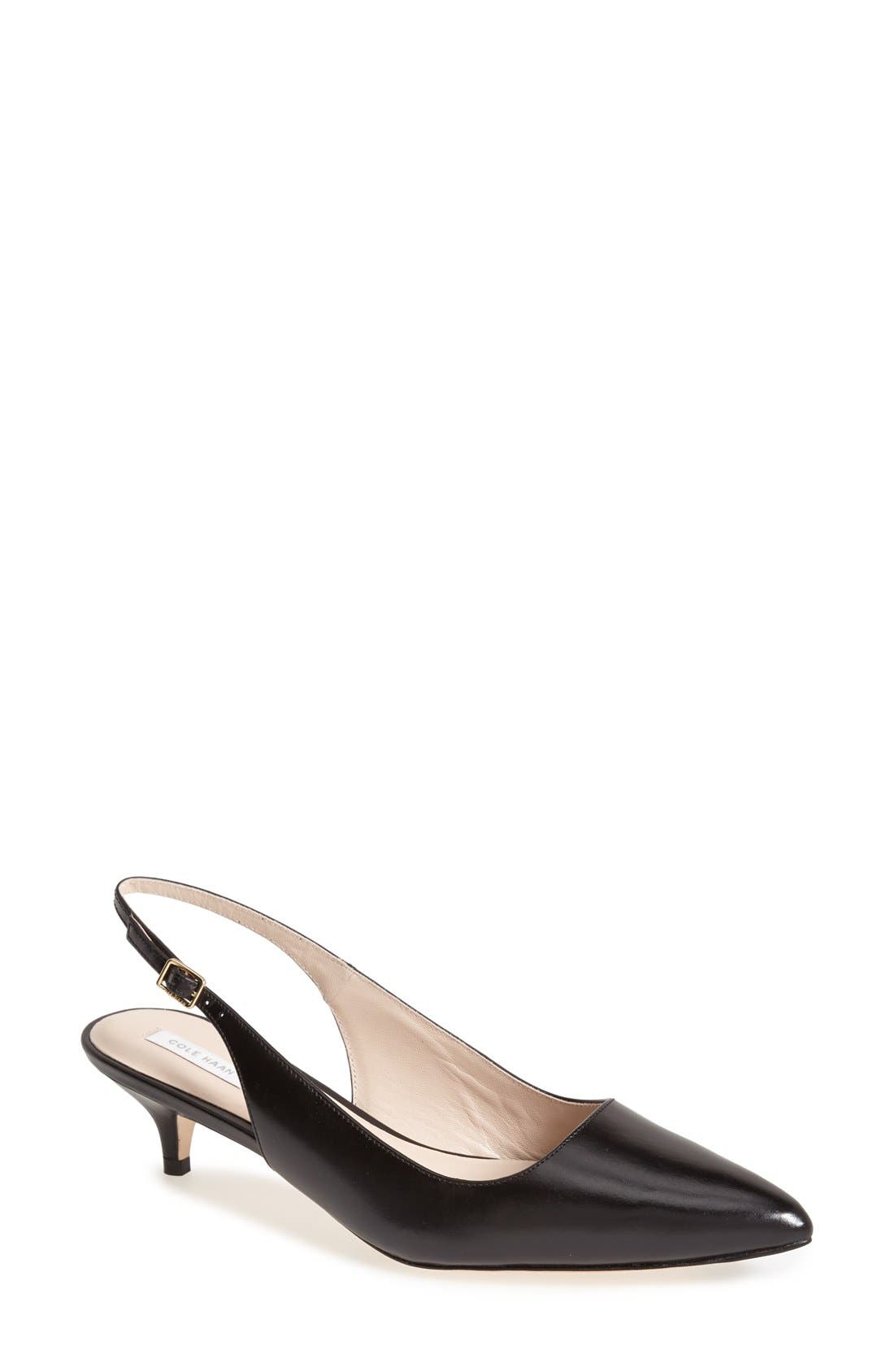 Cole Haan 'Bradshaw' Slingback Kitten Heel Leather Pump (Women) | Nordstrom