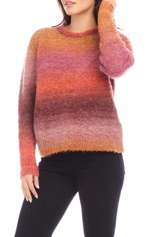 Karen Kane Ombre Boucle Sweater In Sunset