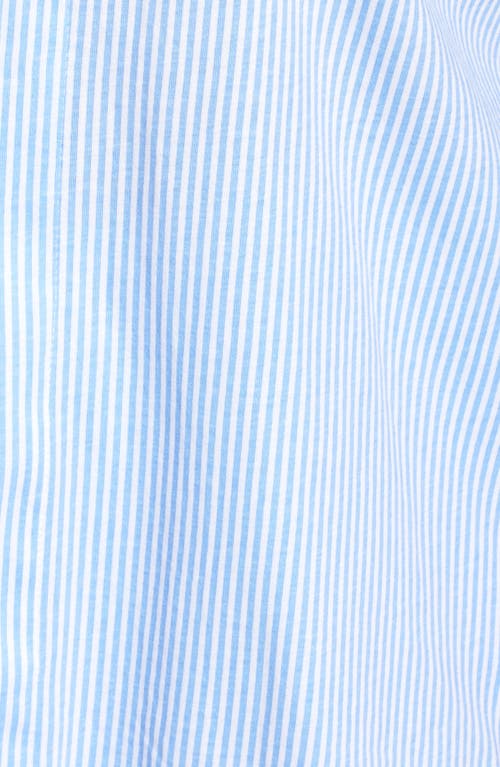 Shop Ralph Lauren Lauren  Knit Crop Pajamas In Carissa Blue/white Stripe