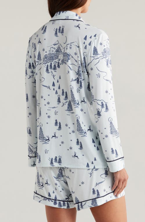 Shop Nordstrom Moonlight Eco Long Sleeve Short Pajamas In Blue Chateau Toile