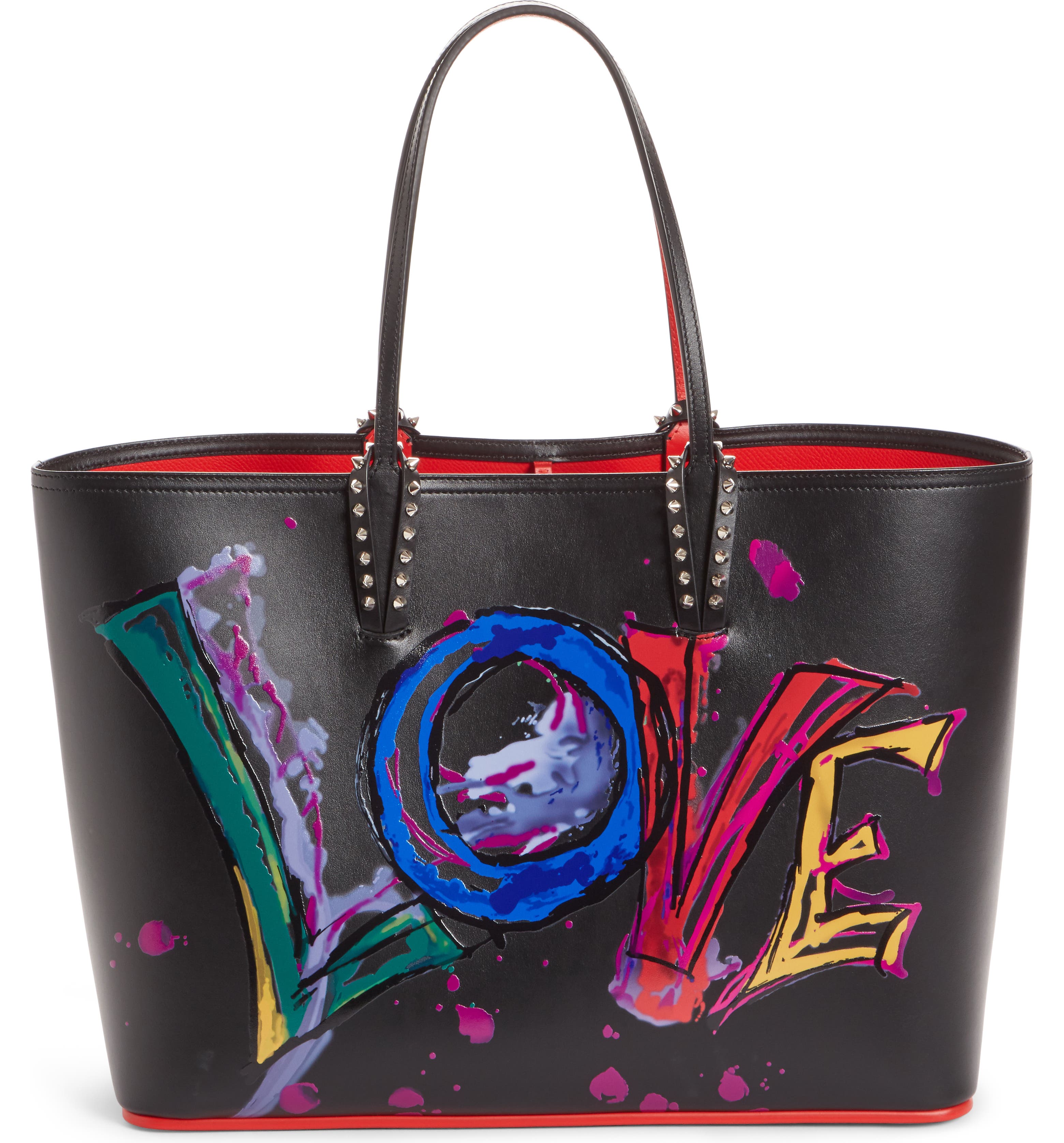 Christian Louboutin Cabata Paris Love Embellished Leather Tote | Nordstrom