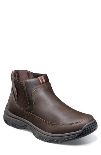 Nunn Bush Mens Excavate Moc Flat Heel Chelsea Boots In Brown