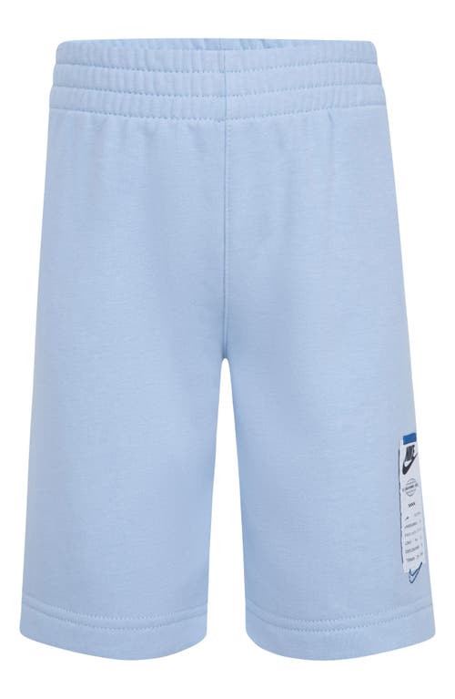 Shop Nike Kids' Club Graphic T-shirt & Sweat Shorts Set In Light Armory Blue