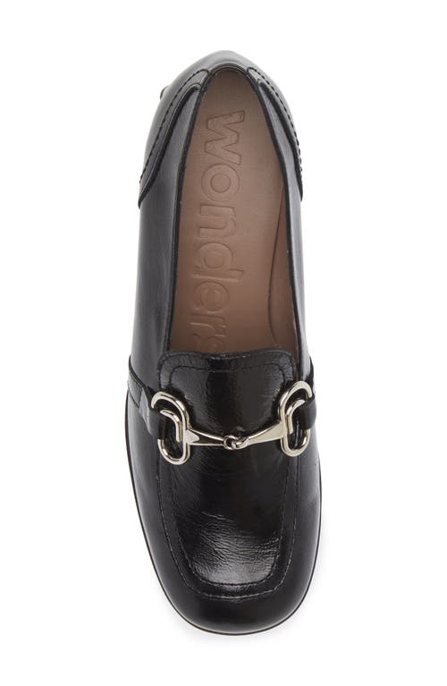 Wonders Moc Toe Bit Loafer Pump In Black Patent Leather