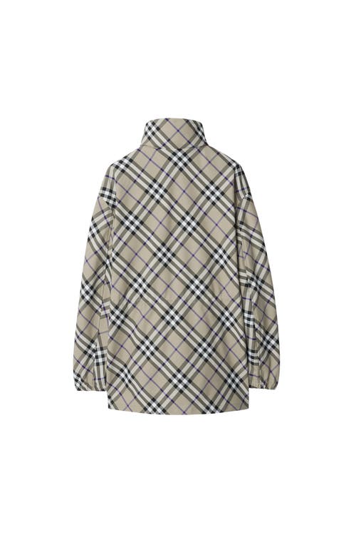 Shop Burberry Check Jacket In Lichen