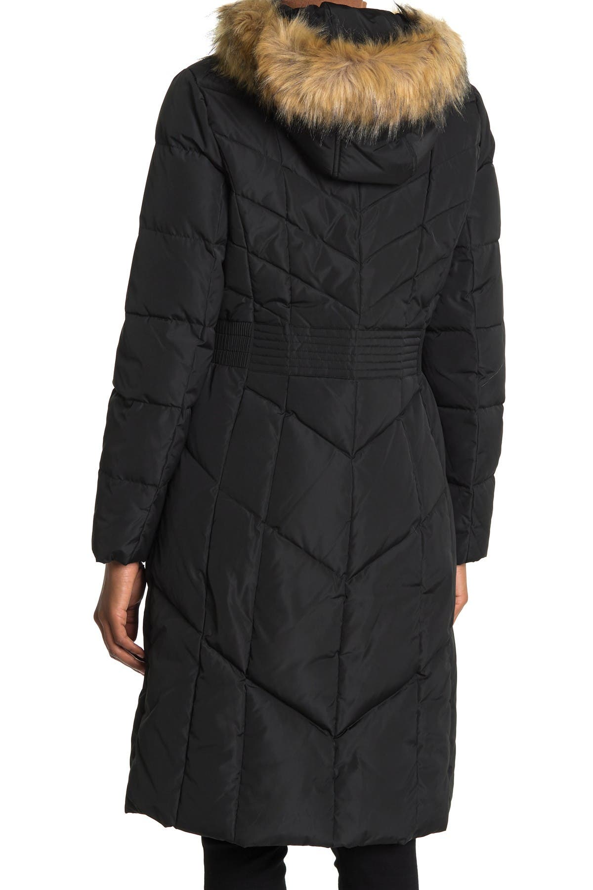 Cole Haan | Puffer Down Faux Fur Trim Hooded Long Coat | Nordstrom Rack