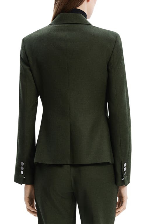 Shop Theory Virgin Wool Military Jacket In Hunter Green Melange