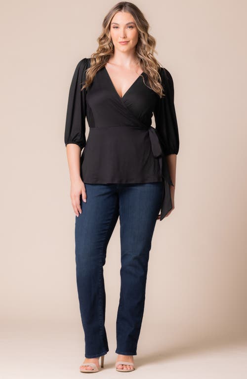 Shop Kiyonna Nina Wrap Top In Black Noir