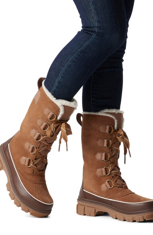Sorel Tivoli Suede Resort Winter Tall Boots In Velvet Tan/tobacco