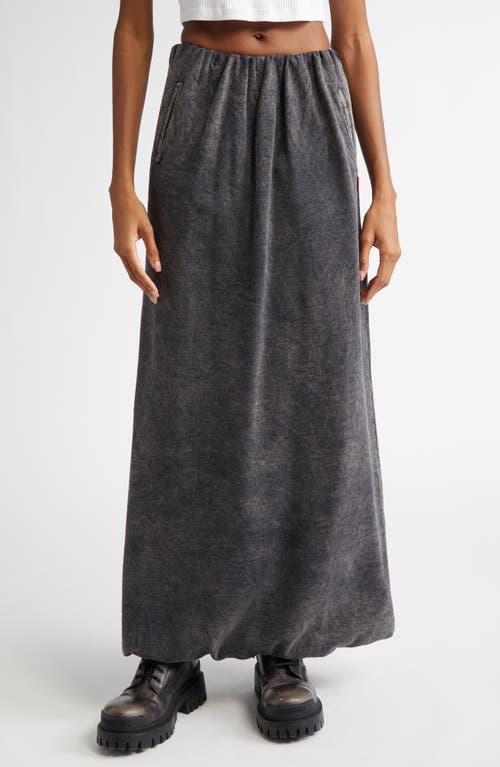 DIESEL® O-Tulip Cotton Maxi Skirt in Black 