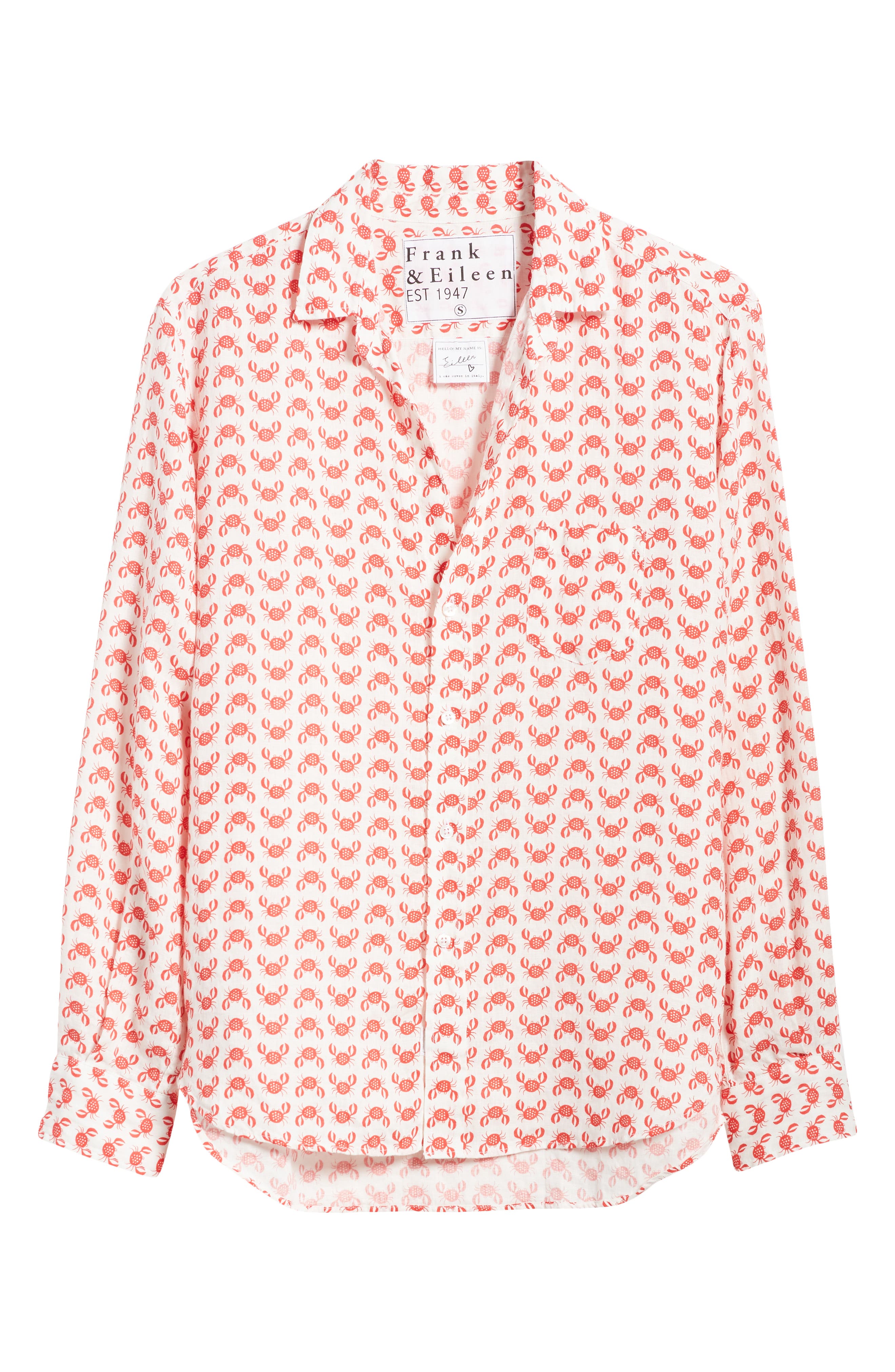 Frank & Eileen Relaxed Fit Crab Print Linen ButtonUp Shirt Nordstrom