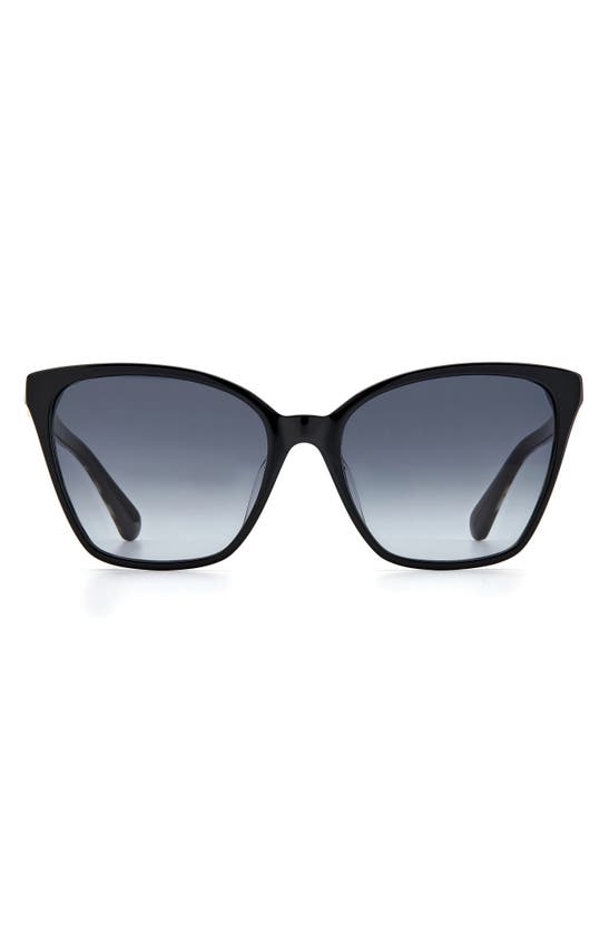 Kate Spade Amiyah 56mm Gradient Polarized Cat Eye Sunglasses In Black / White