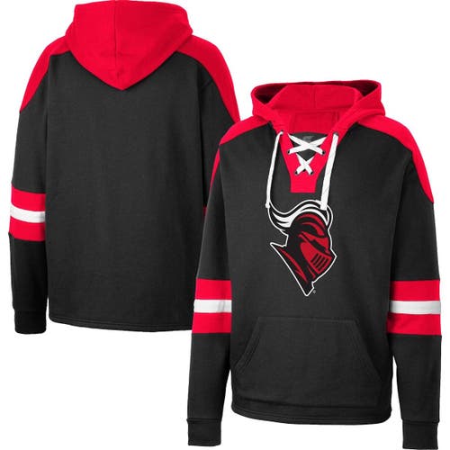 Men's Colosseum Black Rutgers Scarlet Knights Lace-Up 4.0 Pullover Hoodie