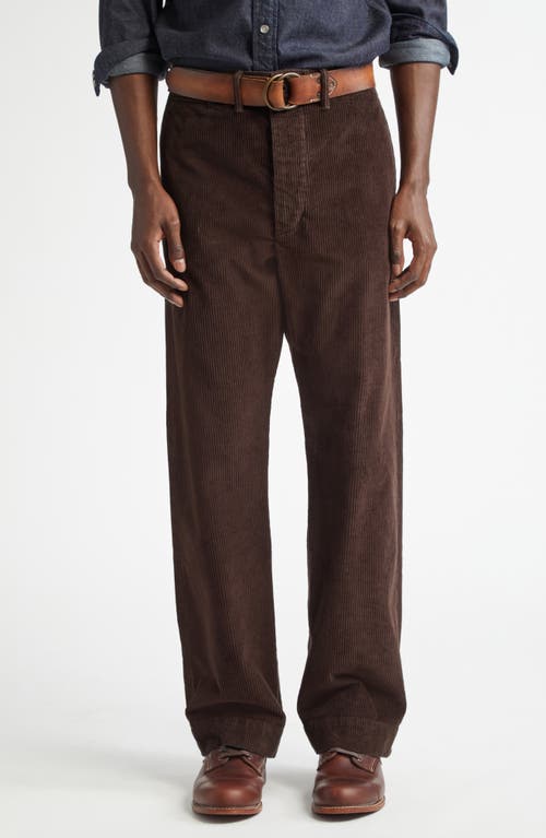 Double RL Field Cotton Corduroy Chinos in Dark Chocolate 