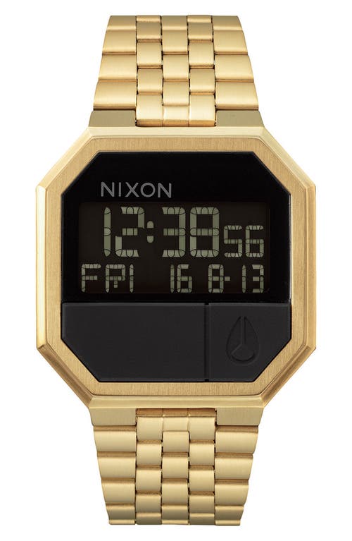 Nixon Rerun Digital Bracelet Watch, 39mm In Gold/black/gold