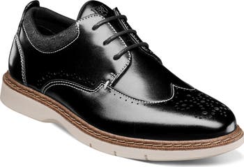 Stacy Adams Synergy Black Smooth Leather Mens Wingtip Oxford