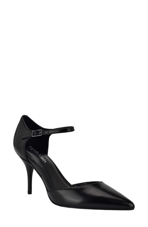 Shop Calvin Klein Crimza Ankle Strap Pump In Black