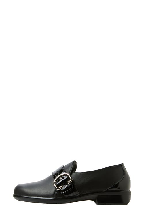 Shop Naot Viscol Strap Loafer In Jet Black/crinkle Patent