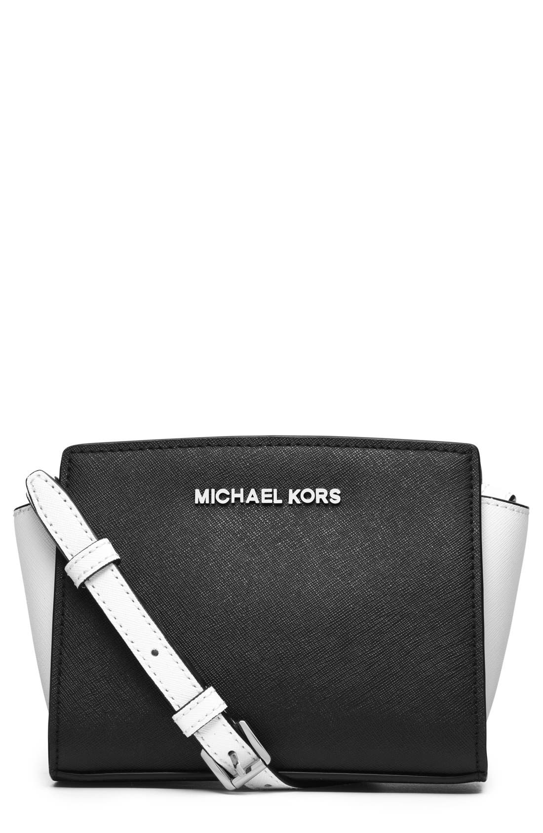 MICHAEL Michael Kors 'Mini Selma' Saffiano Leather Messenger Bag