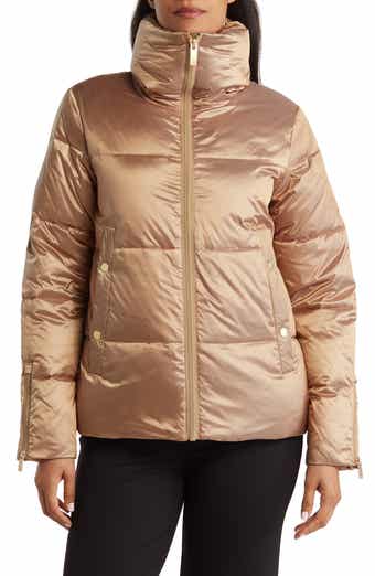 Shop Donna Karan New York Quilted Hooded Cape Jacket