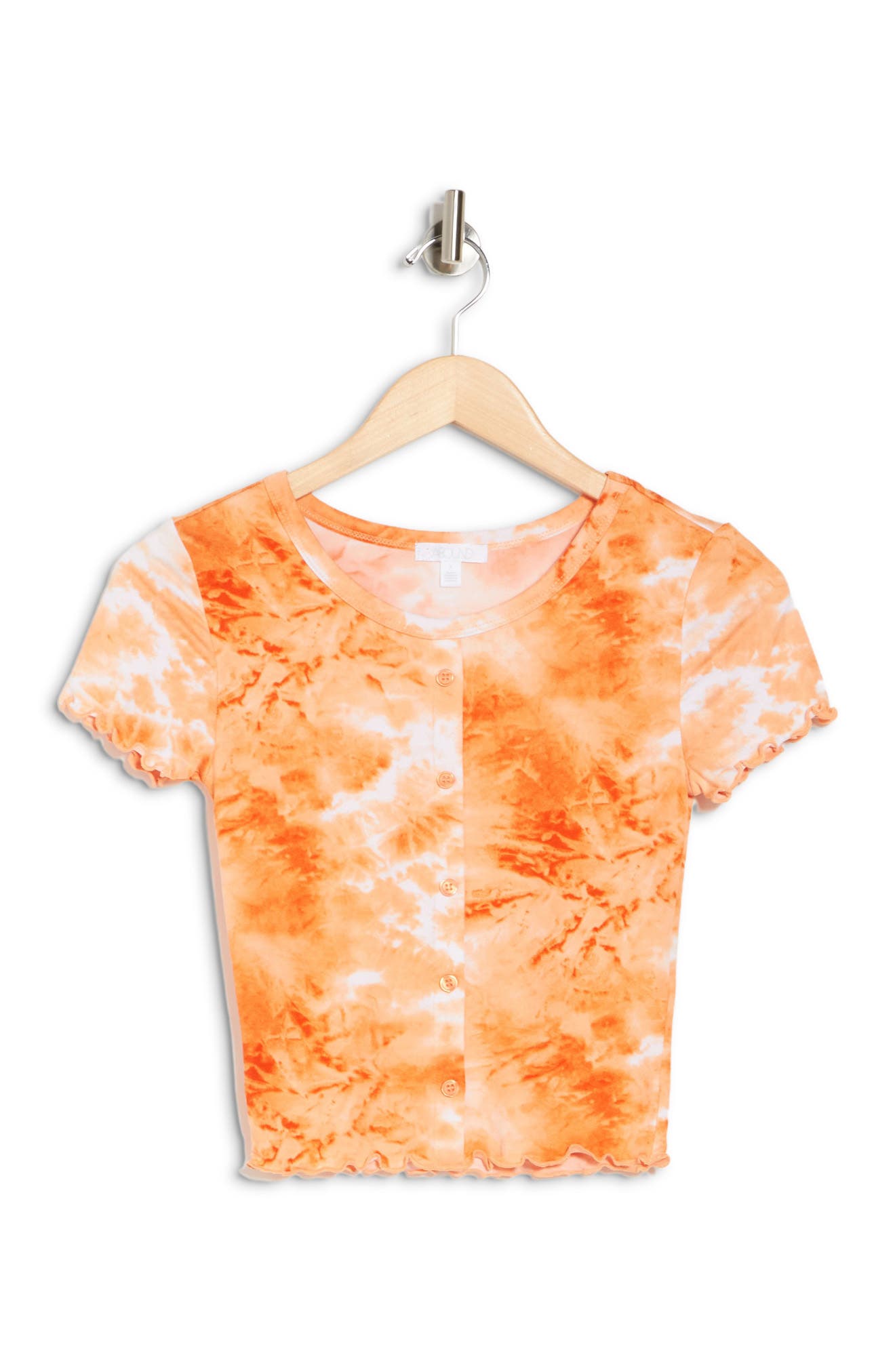 Abound Tie Dye Button Front Top In Rust Amber