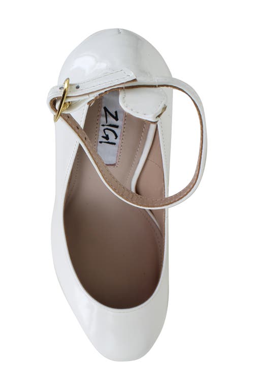 Zigi Nikole Ankle Strap Platform Pump In White Patent