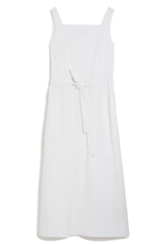 Shop Max Mara Panfilo Tie Waist Seersucker Maxi Dress In Optical White