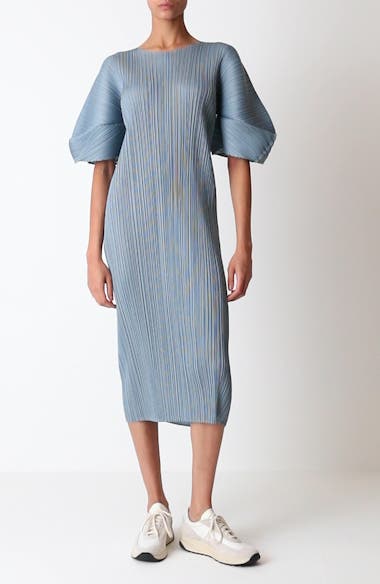 Pleats Please Issey Miyake January Monthly Colors Dress - Grayish Blue