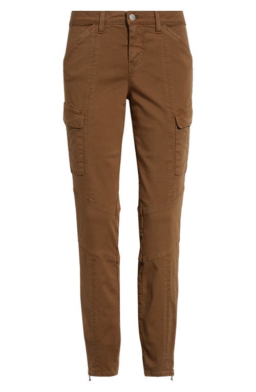 Shop L Agence L'agence Patton Skinny Stretch Cotton Cargo Pants In Brown Olive