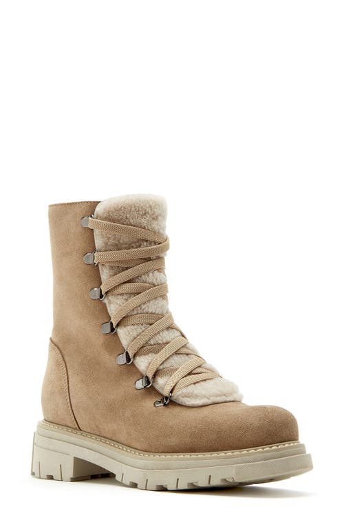 Shop La Canadienne Diego Genuine Shearling Waterproof Boot In Biscotti Suede