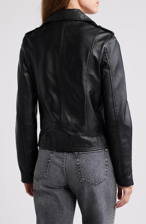 Shop Sam Edelman Leather Moto Jacket In Black