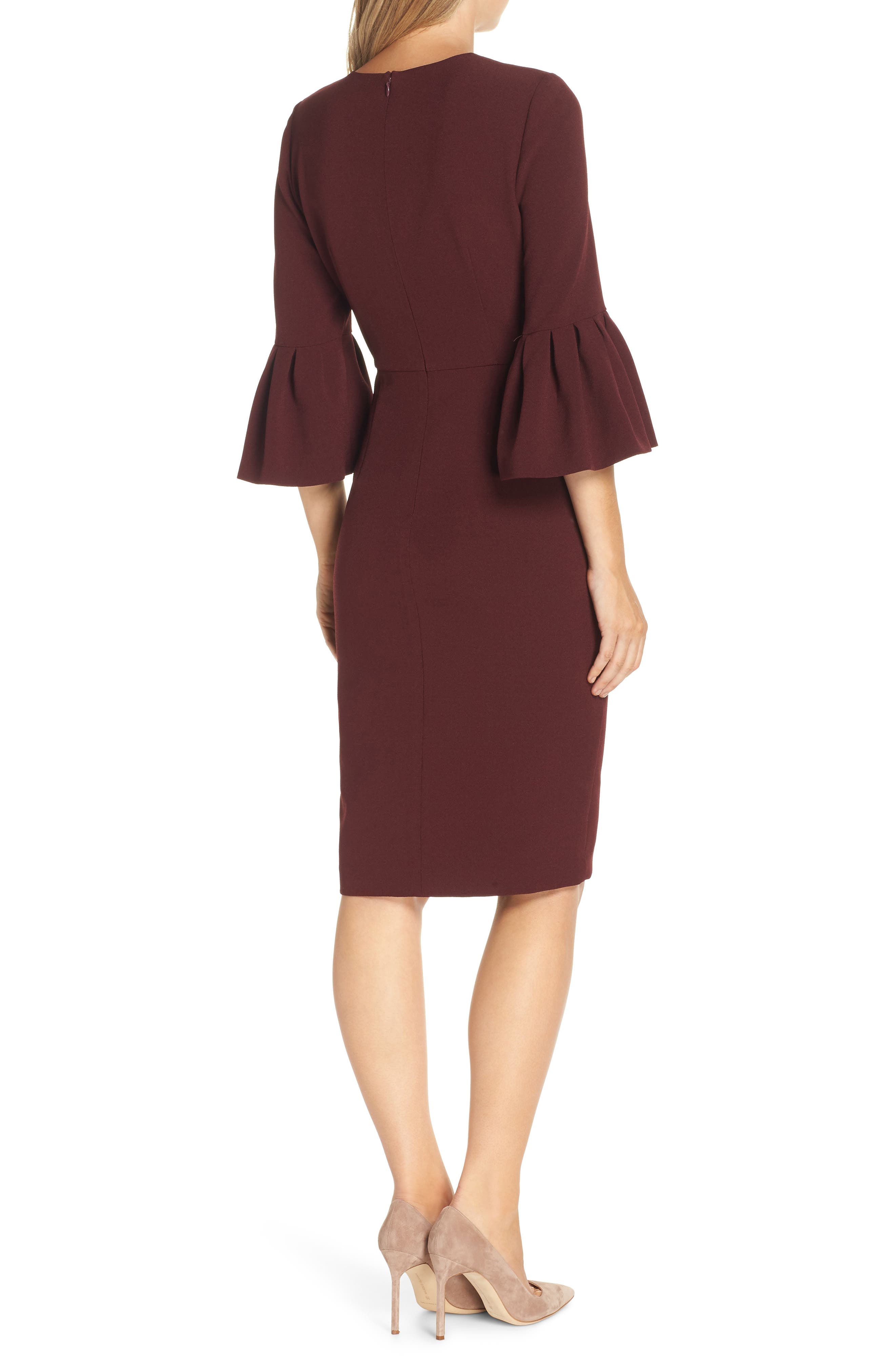 harper rose bell sleeve sheath dress