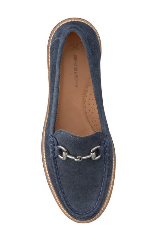 Shop Johnston & Murphy Emmalynn Lug Sole Bit Loafer In Navy Suede