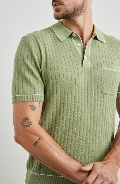 Shop Rails Hardy Rib Cotton Polo In Arugula