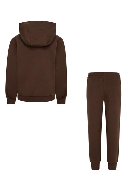 Nike Kids' Gradient Futura Logo Pullover Hoodie & Joggers Set In Cacao Wow