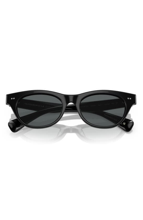 Shop Oliver Peoples Avelin 52mm Polarized Cat Eye Sunglasses In Black Polarized