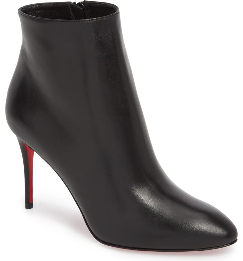CHRISTIAN LOUBOUTIN Eloise Pointed Toe Bootie, Main, color, BLACK LEATHER