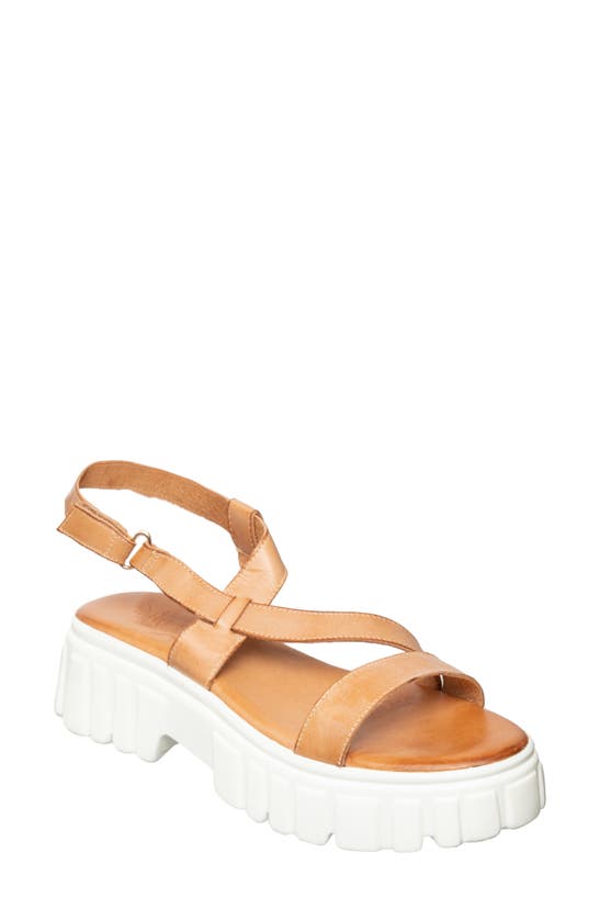 Shop Antelope Fadi Platform Sandal In Tan Leather