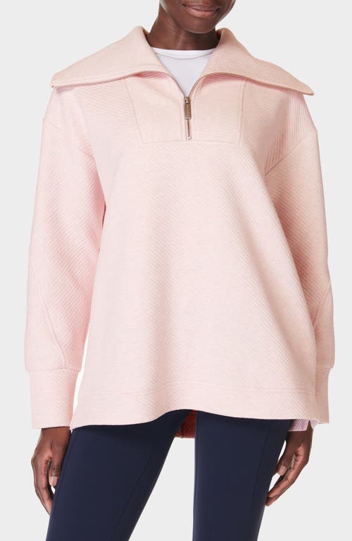 Sweaty Betty Radiant Oversize Half Zip Sweatshirt in Neutral Pink 