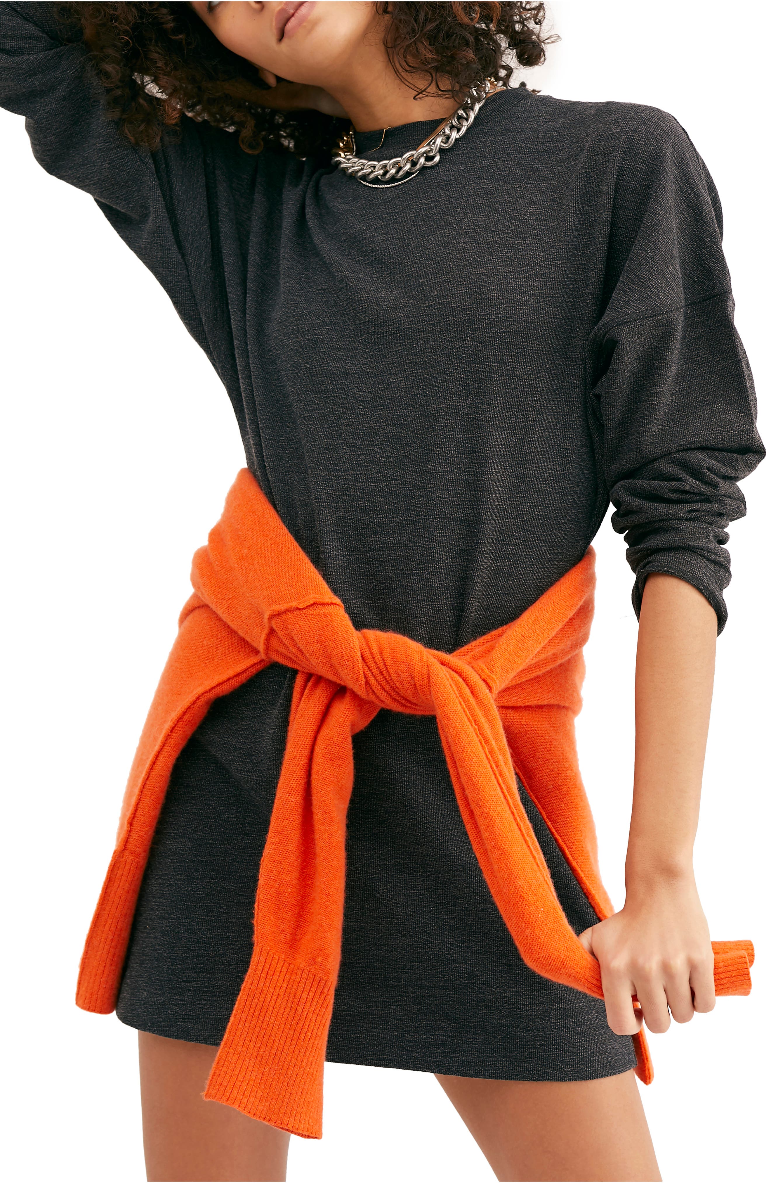 sweatshirt dress with belt